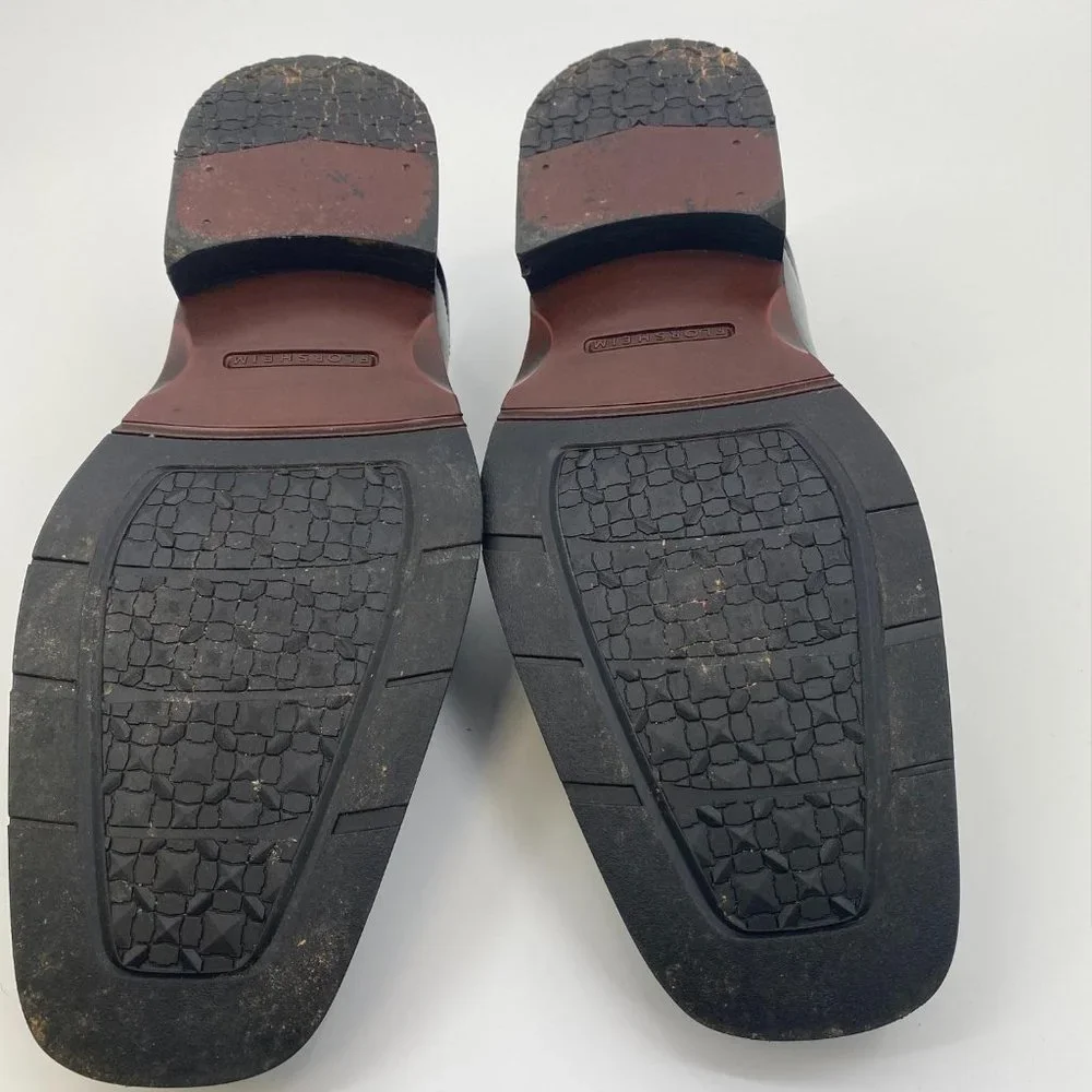 FLORSHEIM BLACK‎ LEATHER SLIP ON LOAFERS